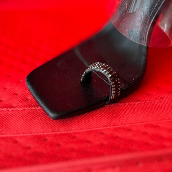 Dollz Kill Pound The Alarm Lucite Rhinestone Flame Heel (US9) - Picture 7 of 9